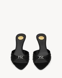 JERRY绉缎和仿水晶穆勒鞋