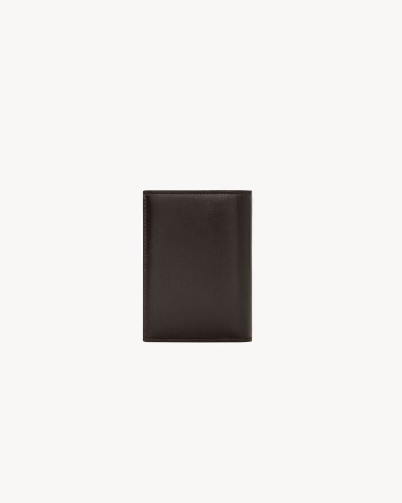 SAINT LAURENT PARIS双色光滑牛皮革信用卡钱包