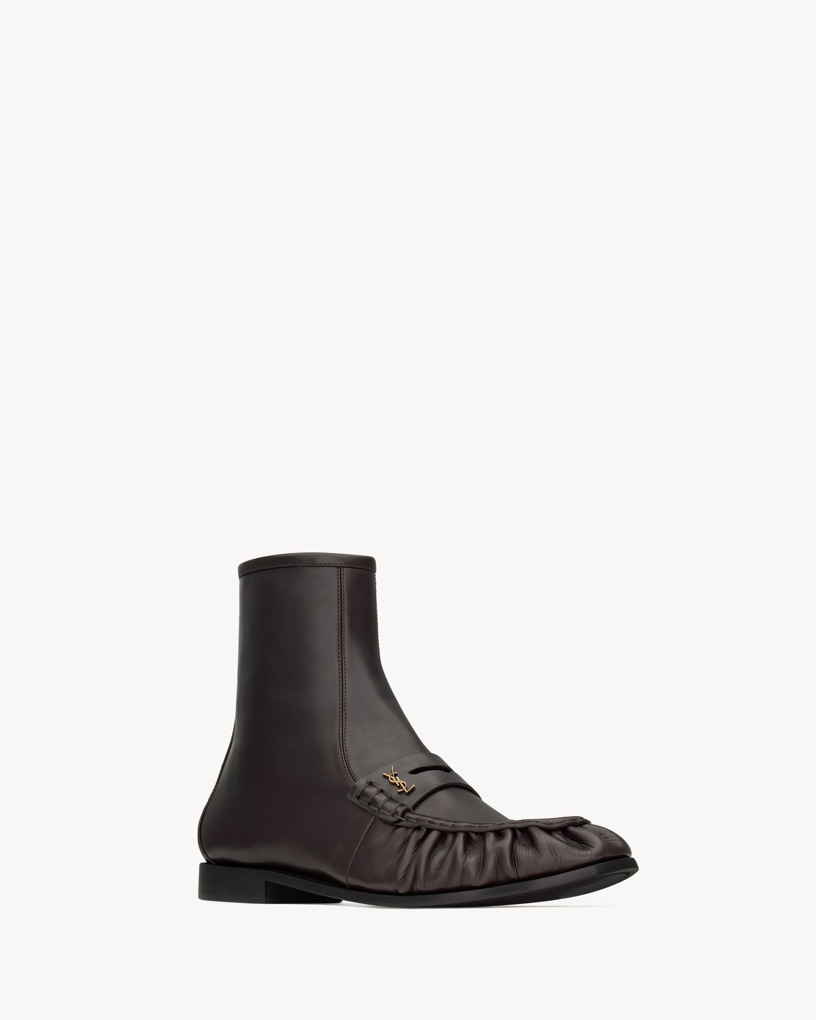 LE LOAFER光滑皮革筒靴