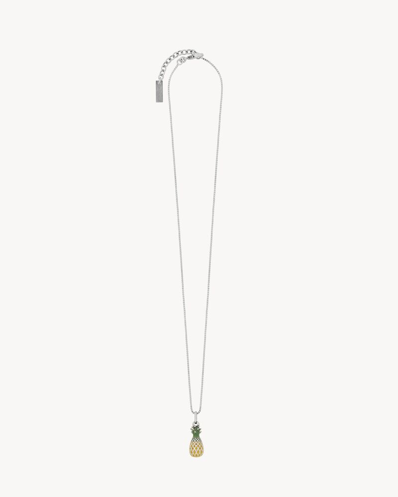 珐琅和金属菠萝项链