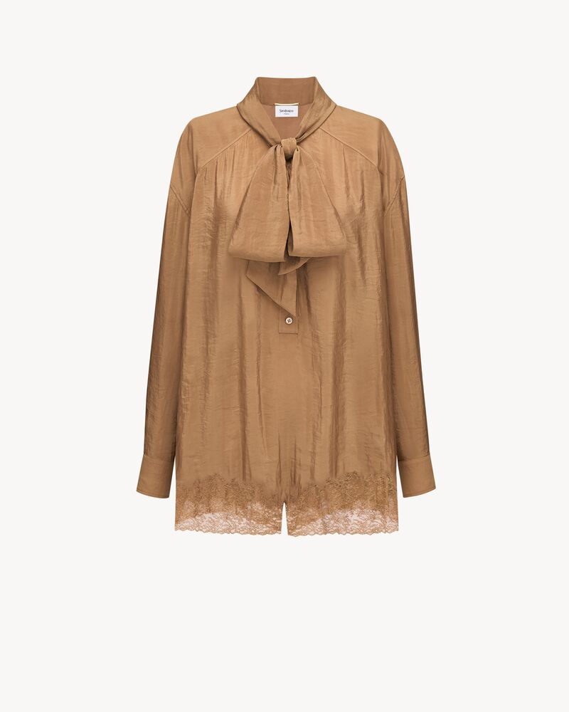 塔夫绸花结连衫裤