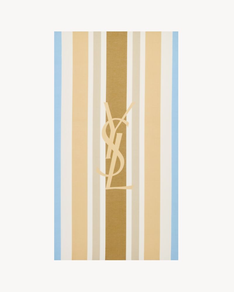 LE CASSANDRE棉质和桑蚕丝条纹披肩