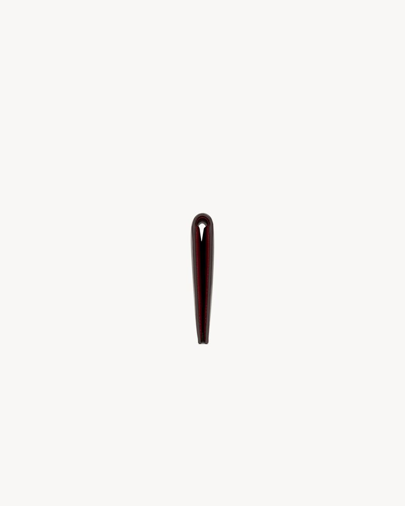 SAINT LAURENT PARIS双色光滑牛皮革横款钱包