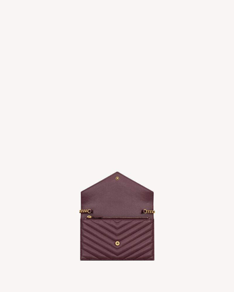 CASSANDRE ENVELOPE粒面皮革链条钱包