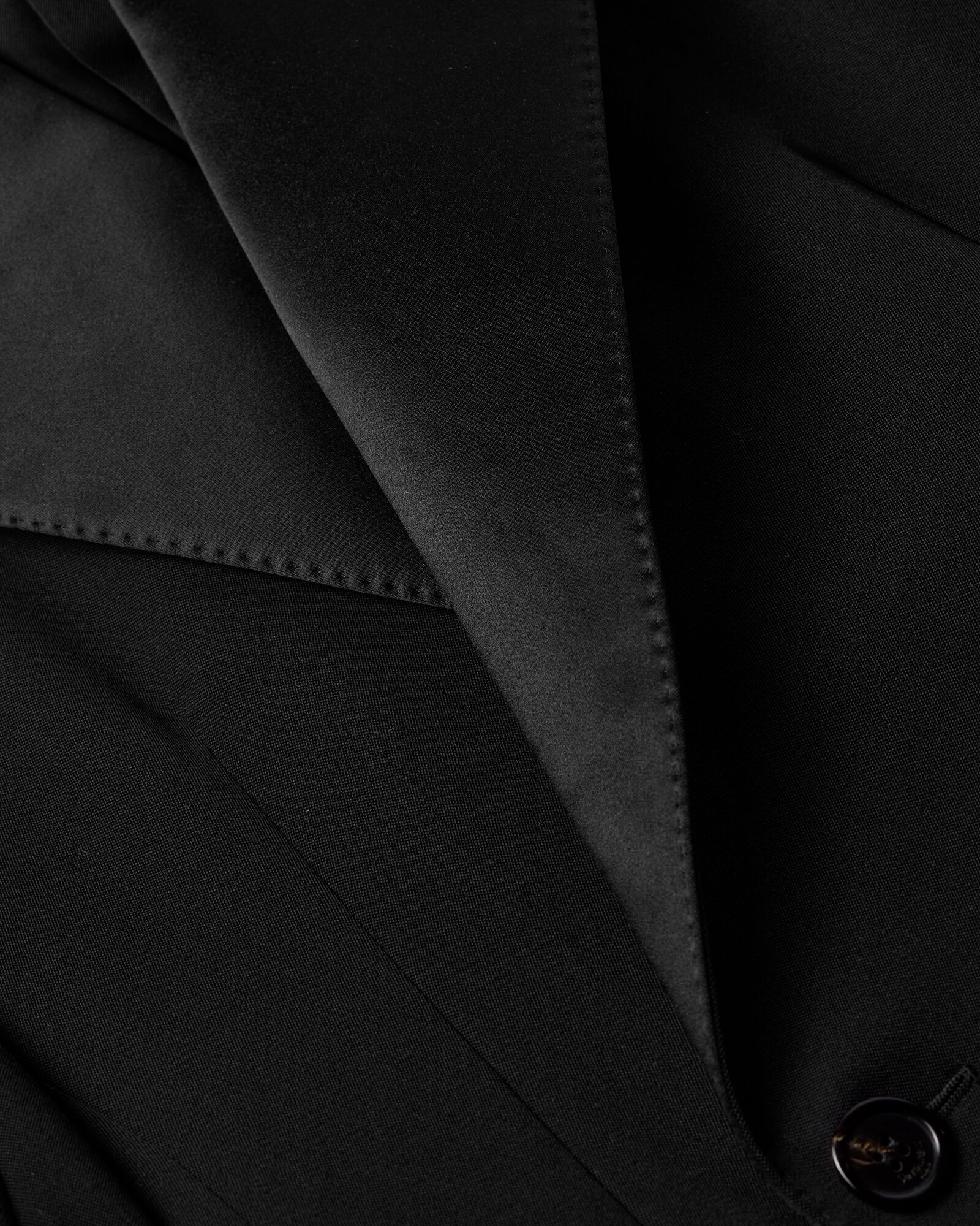 黑色GRAIN DE POUDRE粒纹无尾晚礼服夹克