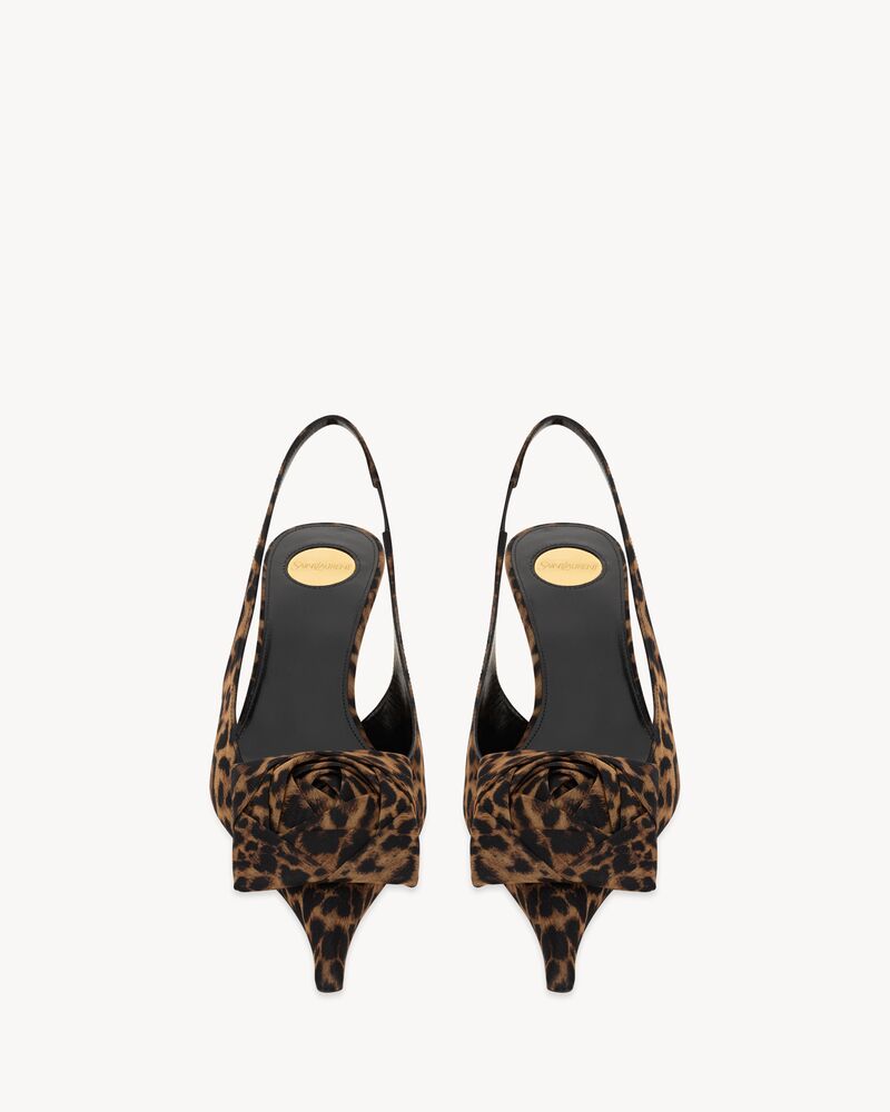 DAKOTA豹纹桑蚕丝平纹细布露跟高跟鞋