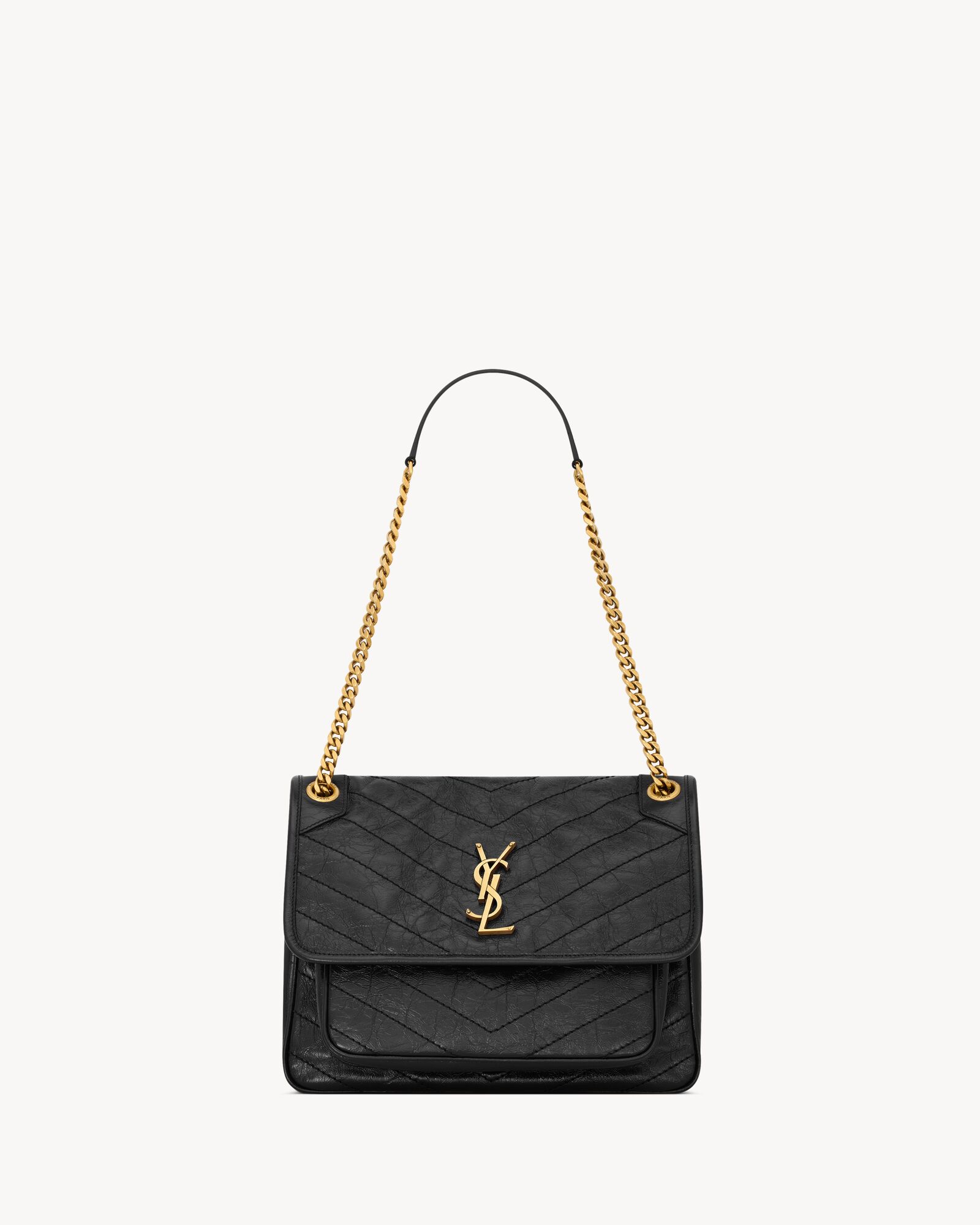 NIKI中号复古皮革手袋