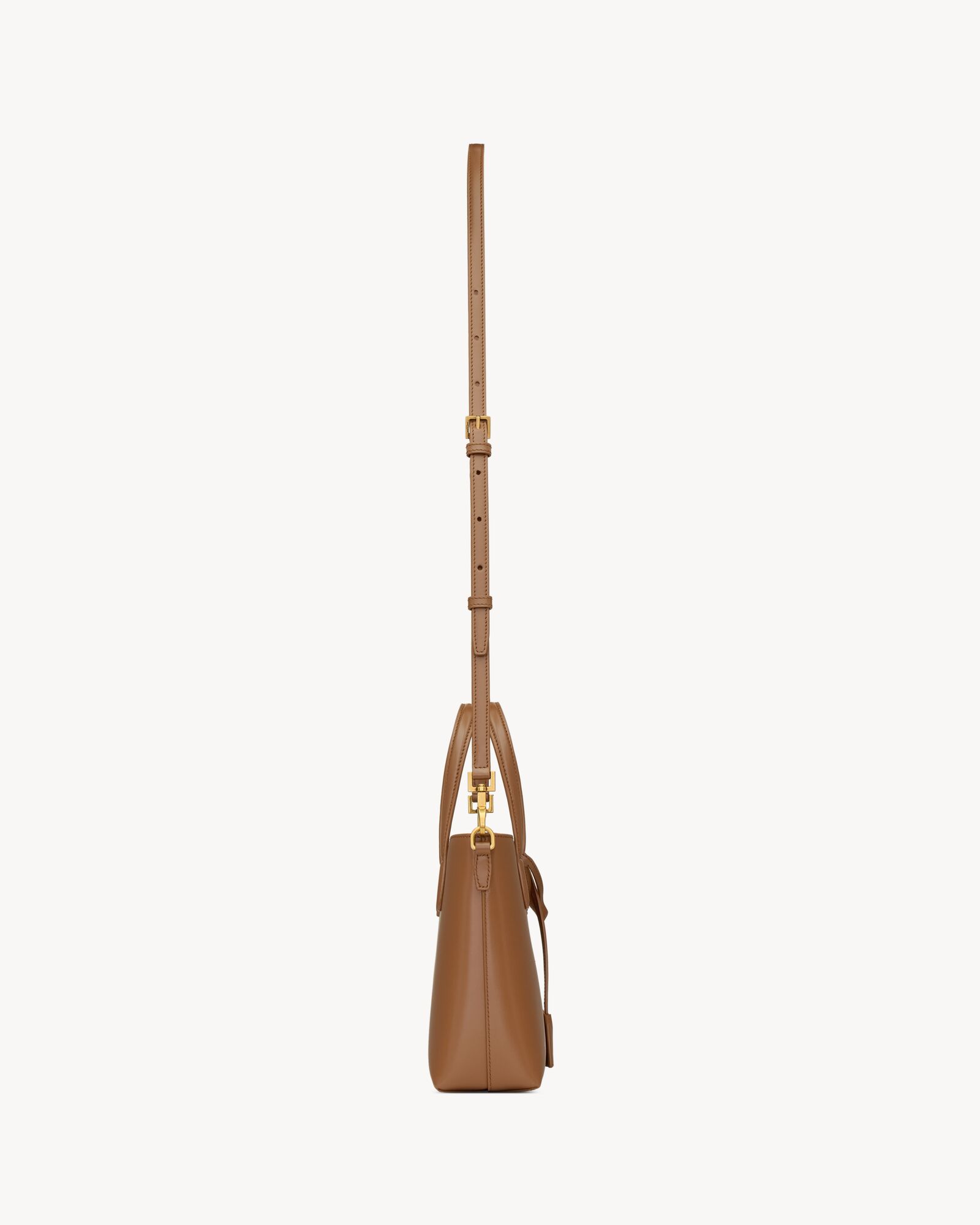 狐狸色SHOPPING SAINT LAURENT迷你皮革手袋