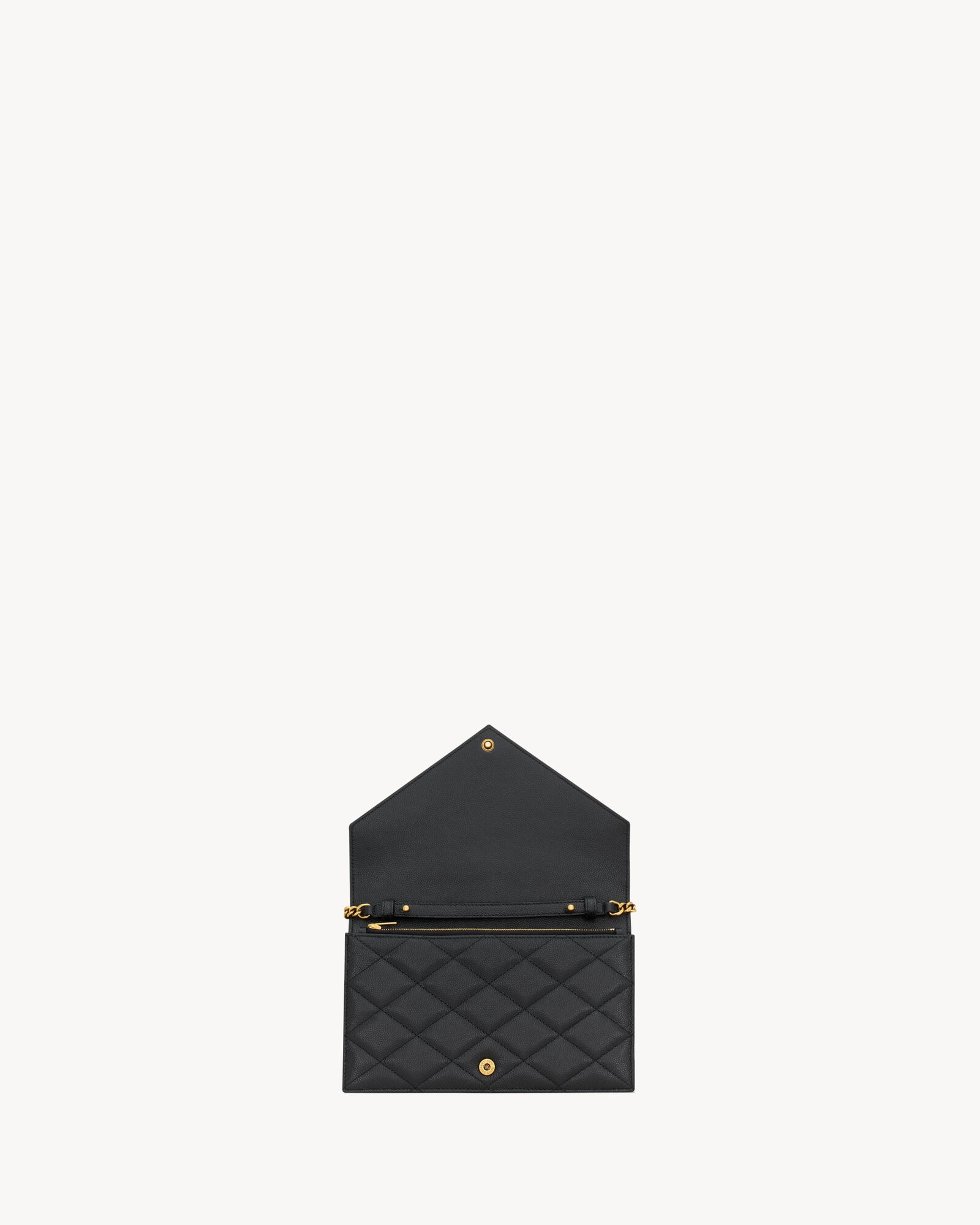 PARIS粒面皮革信封链条钱包
