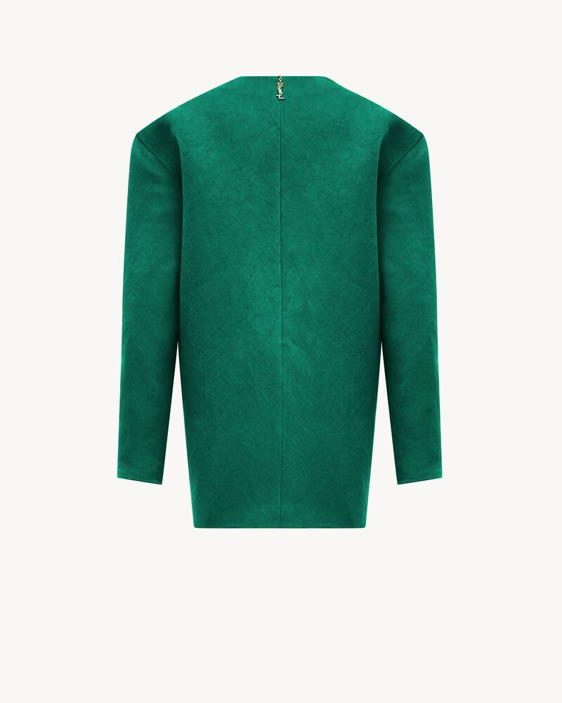 石洗桑蚕丝缎面方正版型连衣裙