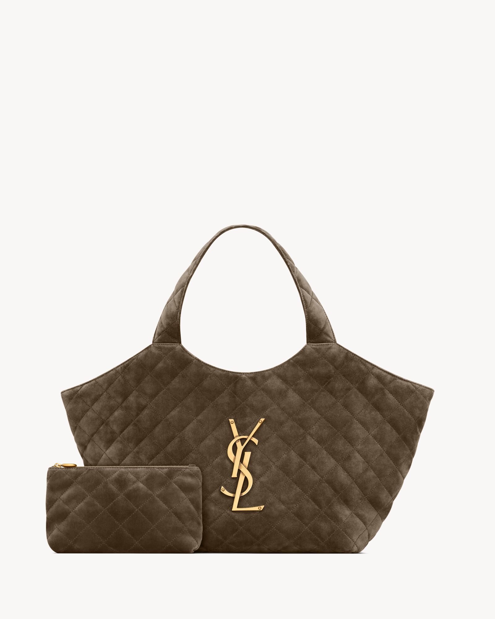 ICARE中号绗缝绒面革手袋