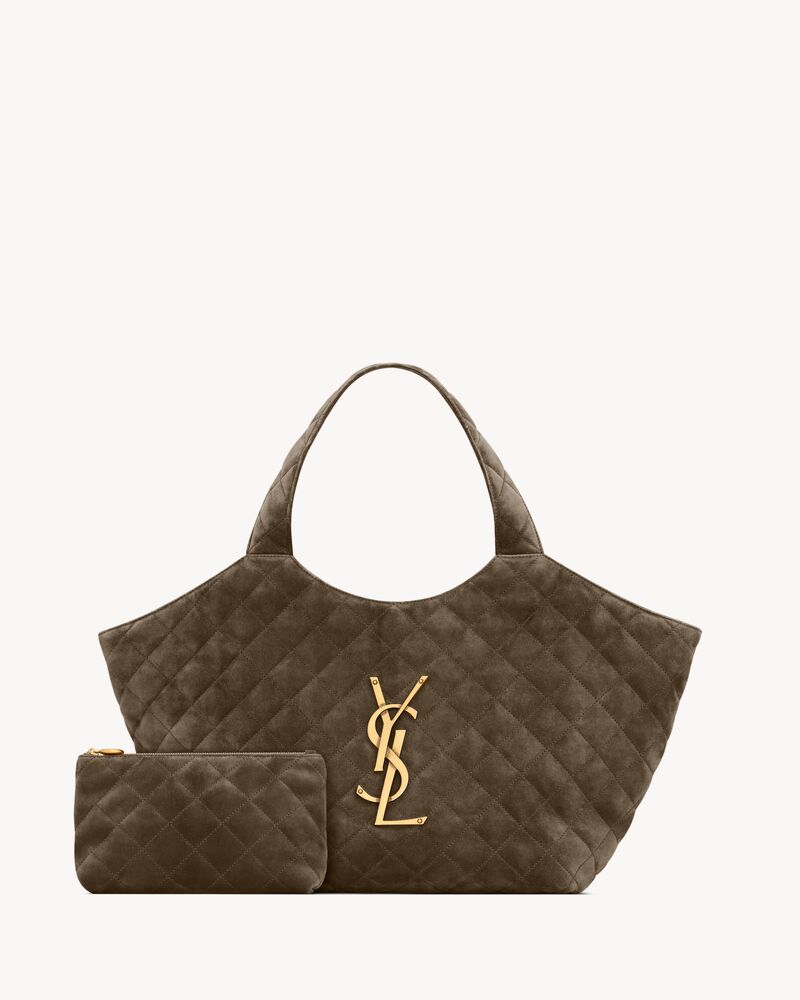 ICARE中号绗缝绒面革手袋