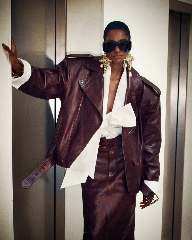 MOTORCYCLE皮革宽腰带