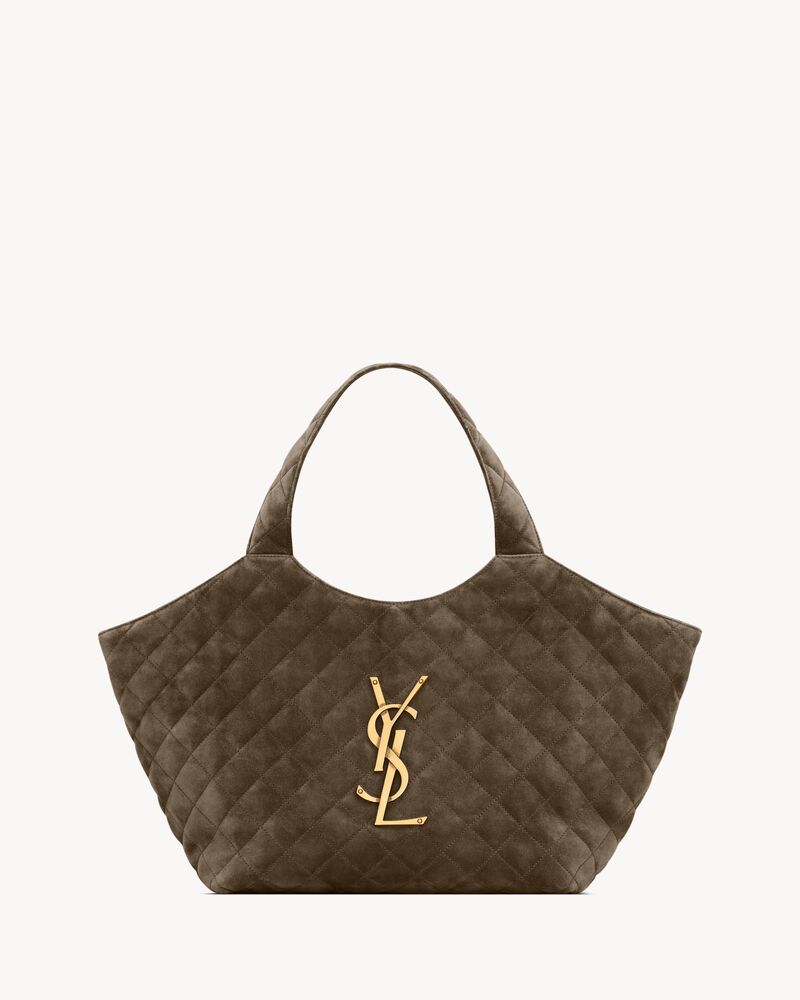 ICARE中号绗缝绒面革手袋