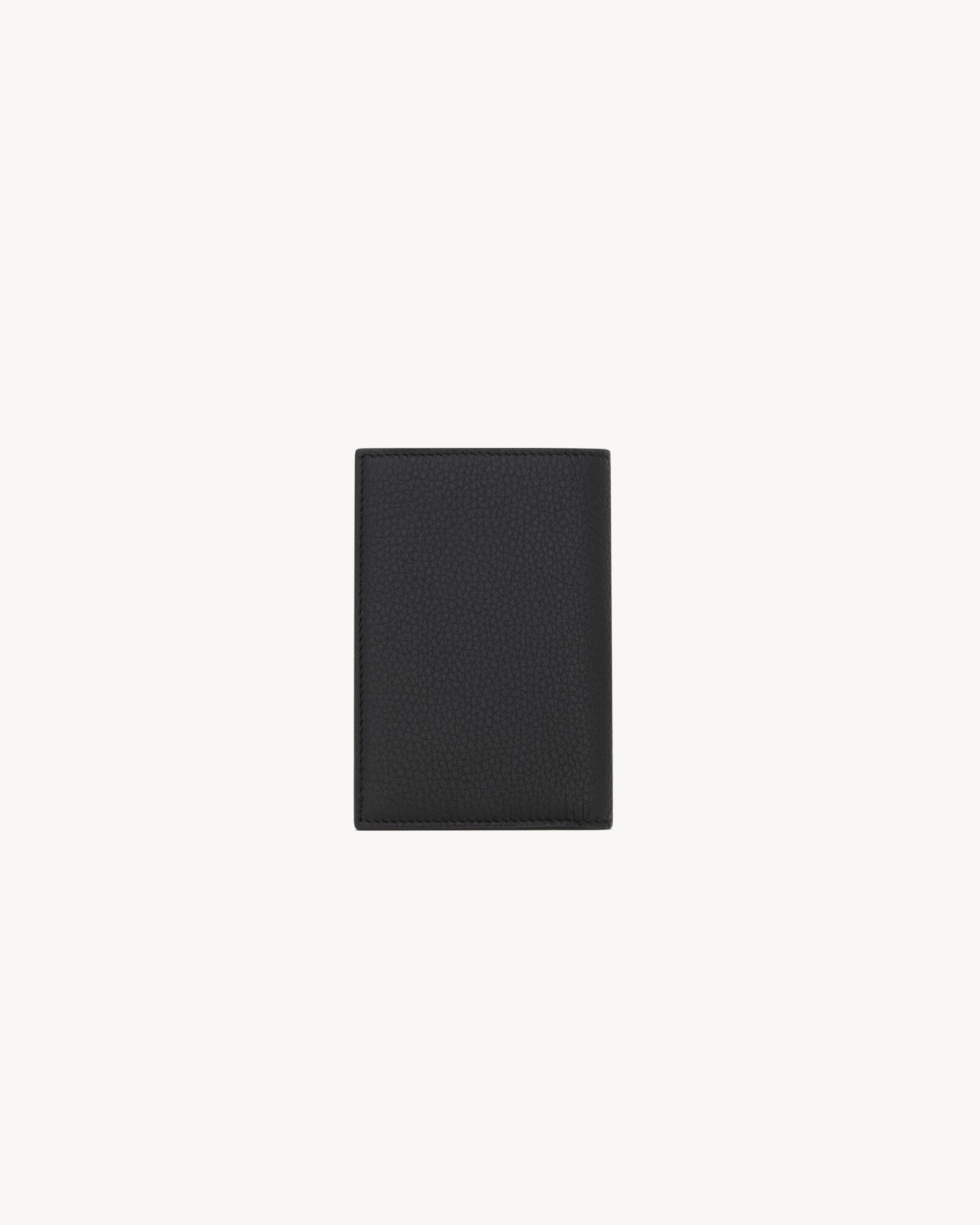 黑色TINY LE CASSANDRE粒面皮革信用卡钱包