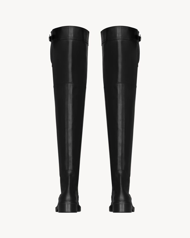 JOE光滑皮革过膝靴