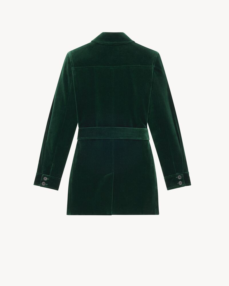 丝绒衬衫式夹克