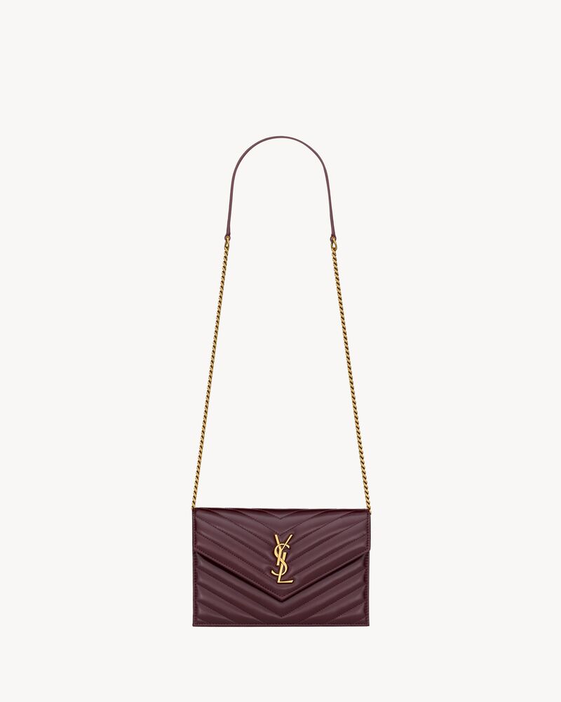 LE CASSANDRE亮面皮革信封链条钱包