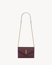 LE CASSANDRE亮面皮革信封链条钱包