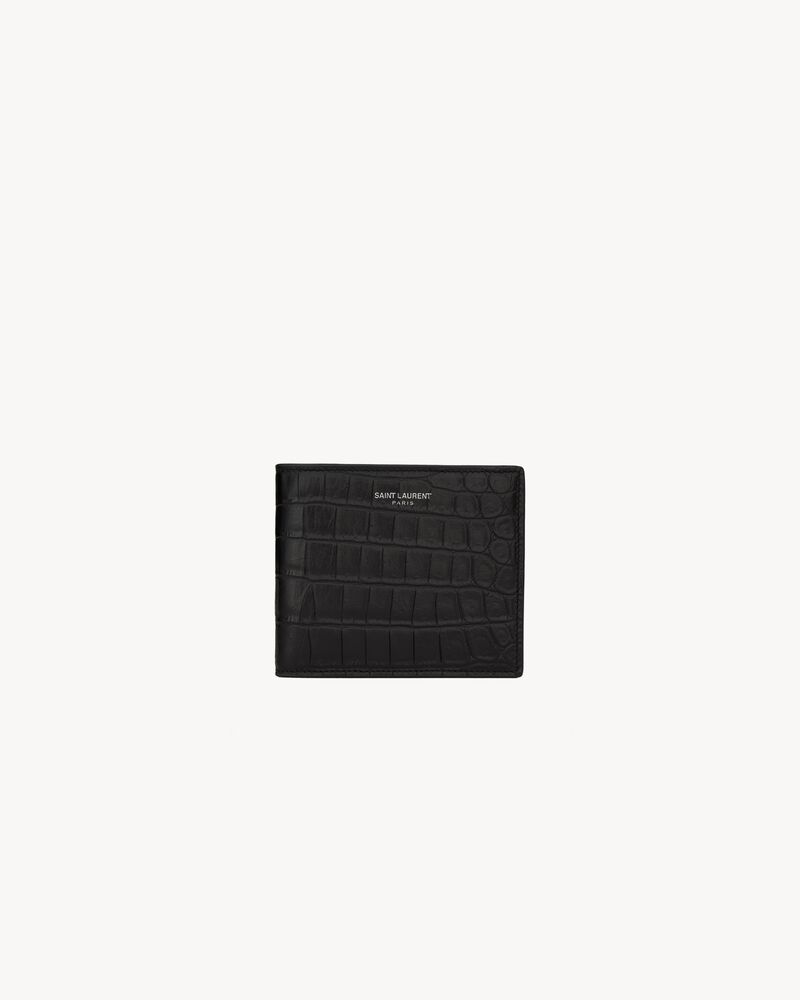 SAINT LAURENT PARIS鳄鱼压纹皮革钱包