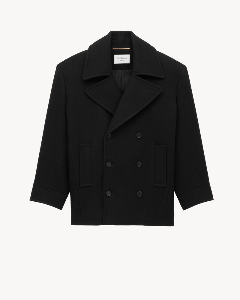 超大羊毛海军风大衣