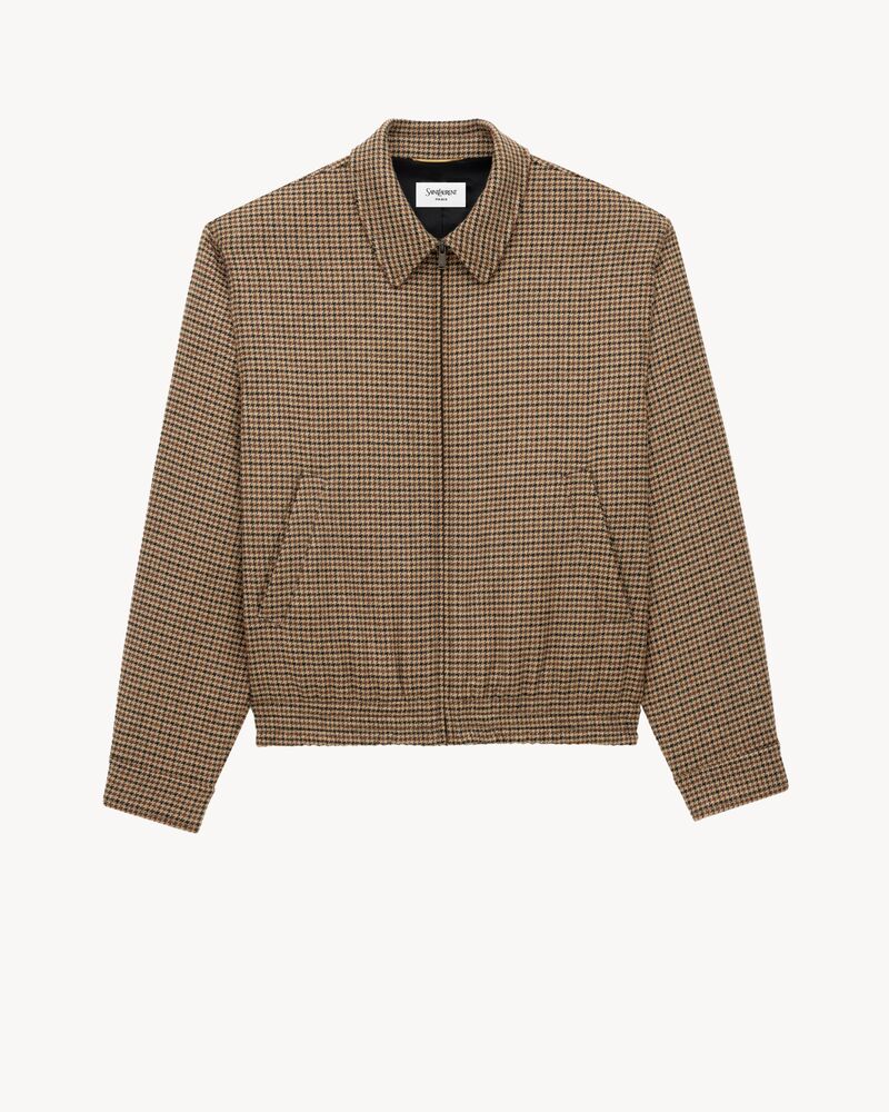 千鸟格加衬夹克