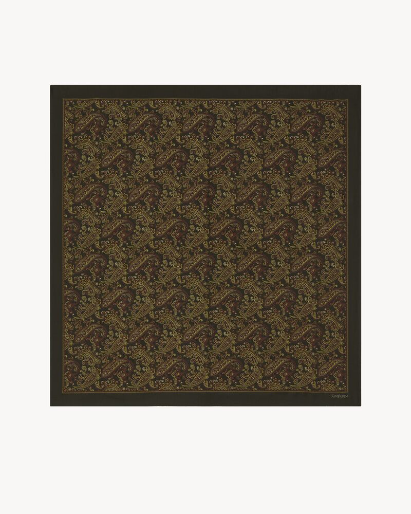 佩斯利花纹桑蚕丝斜纹方巾