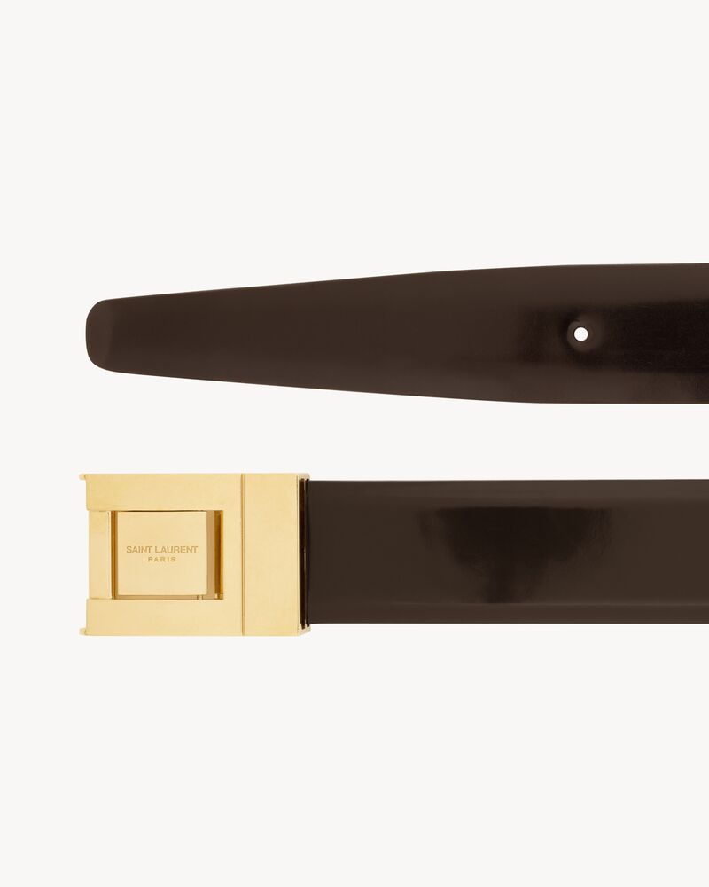 LA 76抛光皮革搭扣窄款腰带