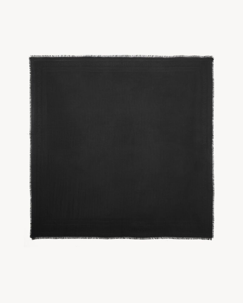 SAINT LAURENT羊毛和桑蚕丝提花大号方形围巾