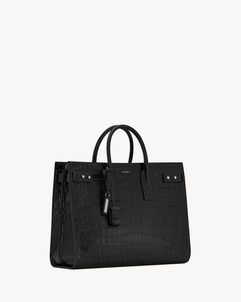 SAC DE JOUR鳄鱼纹压印皮革细长型大号手袋