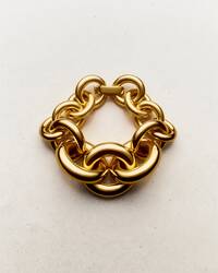 超大尺寸黄18K金渐变链条手链