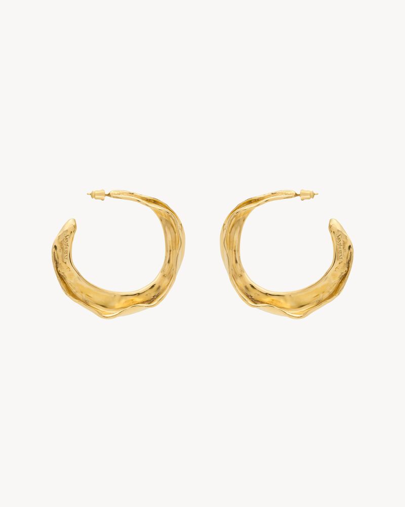 扭转叶片造型金属环状耳环