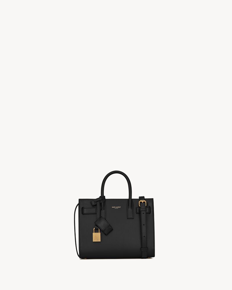SAC DE JOUR NANO光滑皮革手袋
