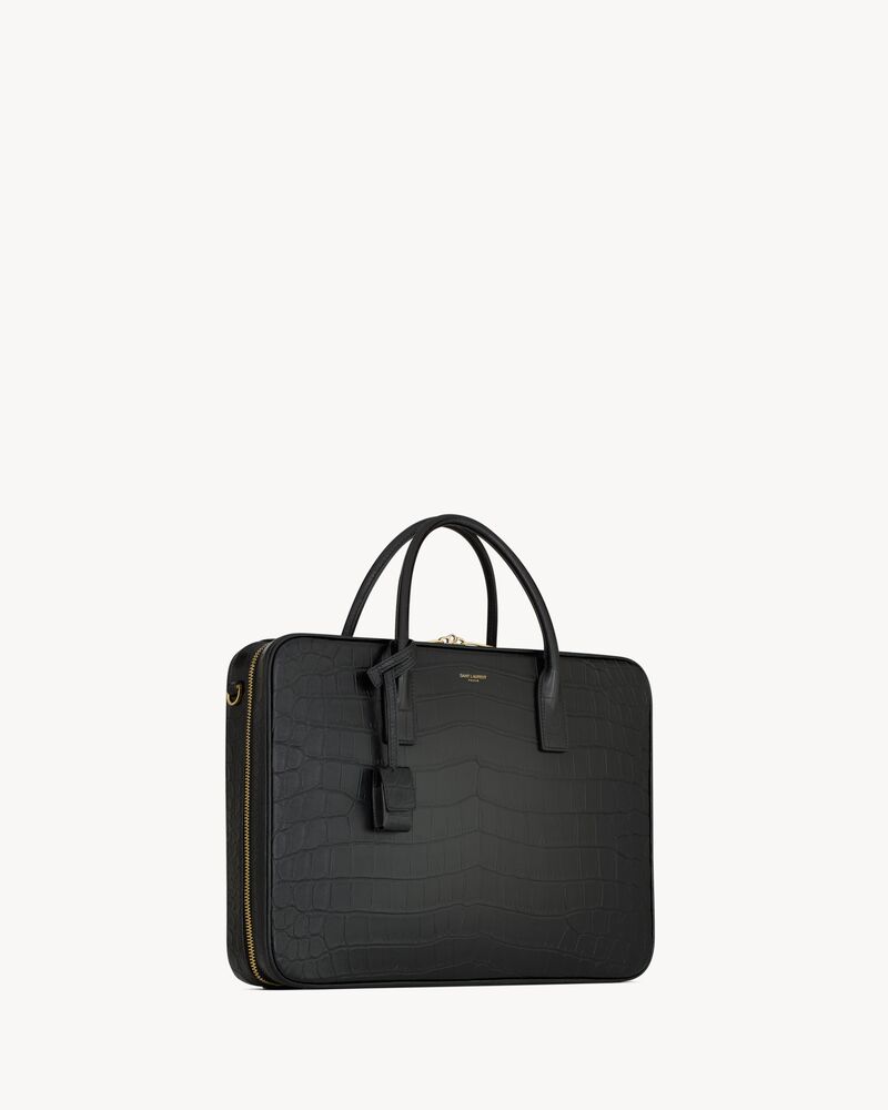 SAC DE JOUR大号鳄鱼皮革纤薄款箱形手袋