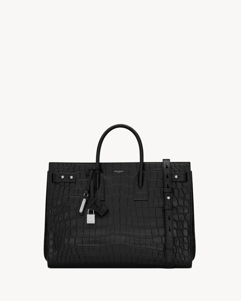 SAC DE JOUR鳄鱼纹压印皮革细长型大号手袋