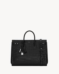 SAC DE JOUR鳄鱼纹压印皮革细长型大号手袋