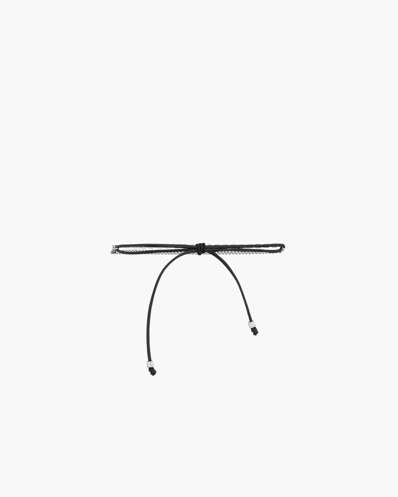 白18K金和皮革双链手链