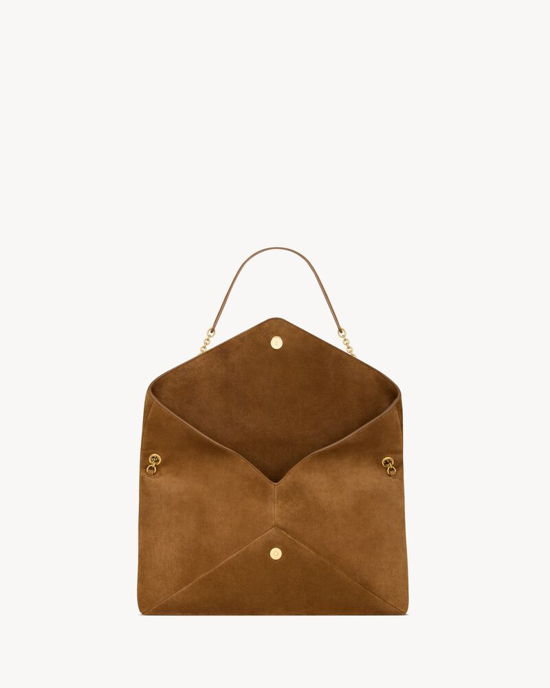 LE CASSANDRE XXL号绒面革链条手拿包