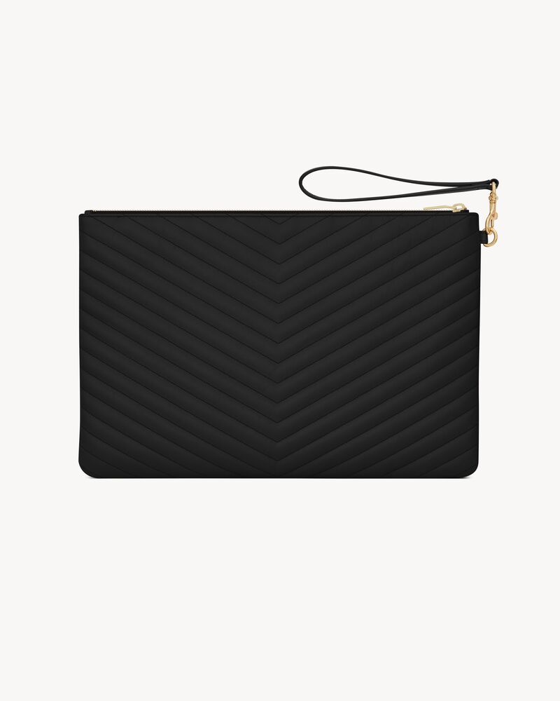 CASSANDRE  MATELASSÉ黑色绗缝真皮文件包