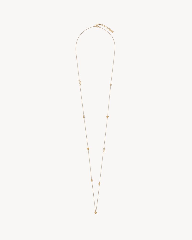 YSL、心形和仿水晶金属长项链