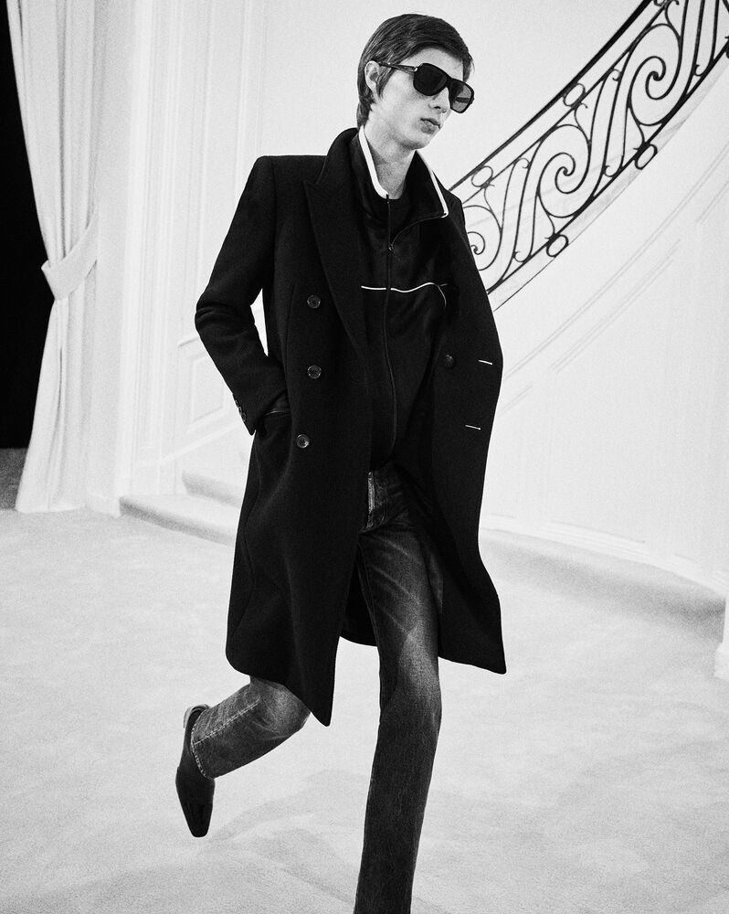 SAINT LAURENT绉缎teddy夹克