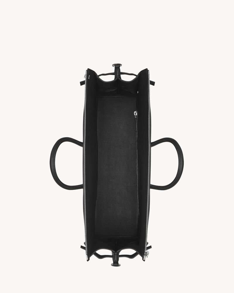 大号黑色粒纹真皮sac de jour souple 48h行李袋