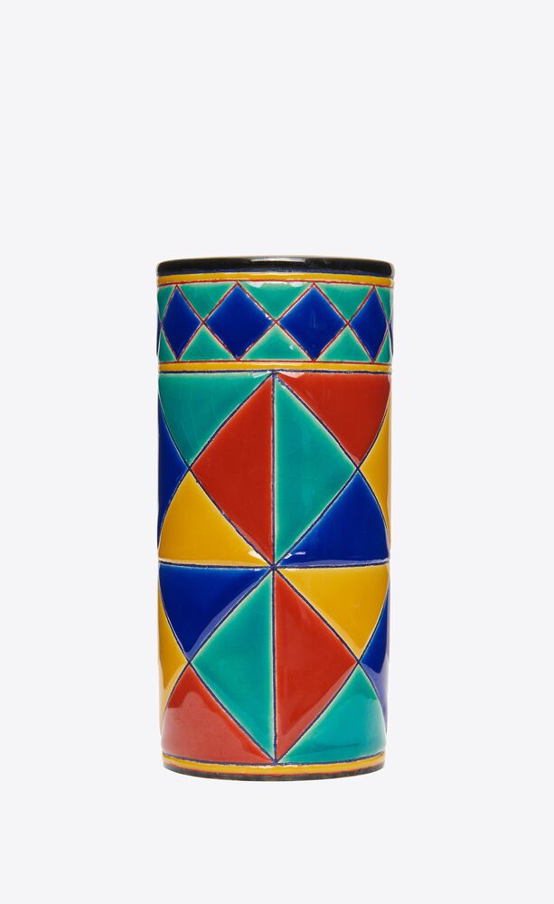 SAINT LAURENT圣罗兰中国官方网站 Emaux de Longwy enameled mosaic vase
