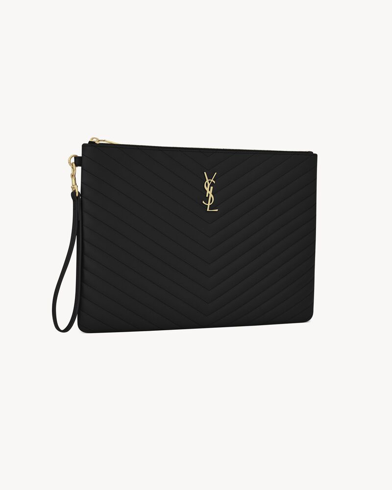 CASSANDRE  MATELASSÉ黑色绗缝真皮文件包