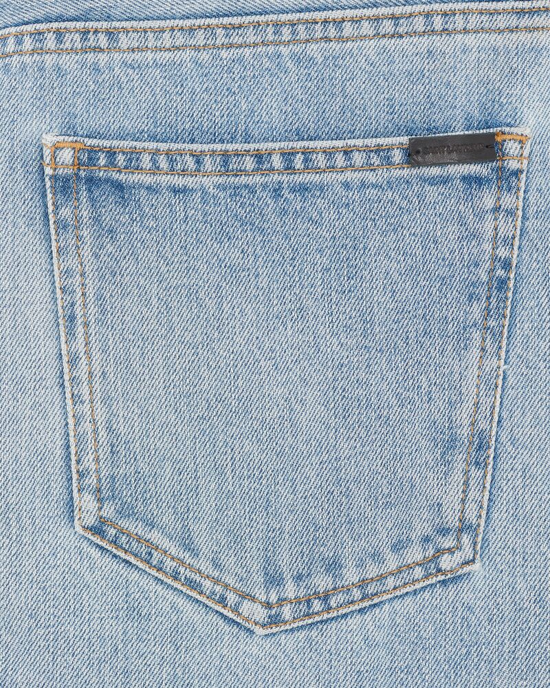 蓝湾色宽松牛仔长裤