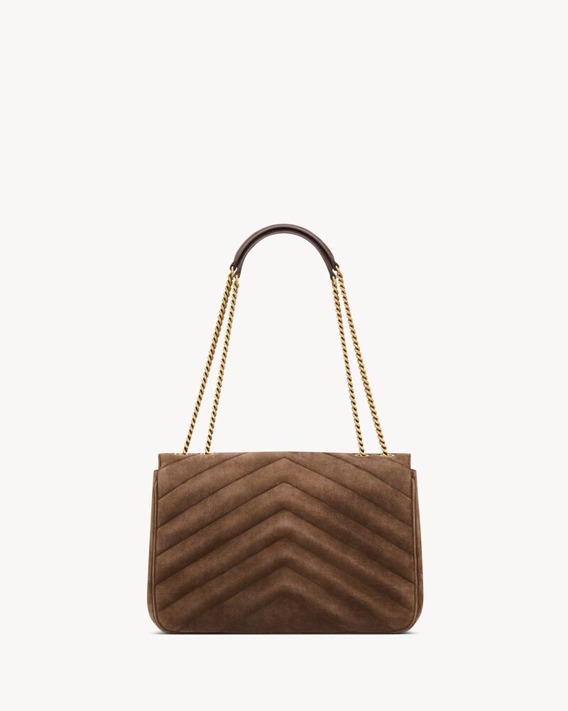 LOULOU大号绗缝绒面革手袋