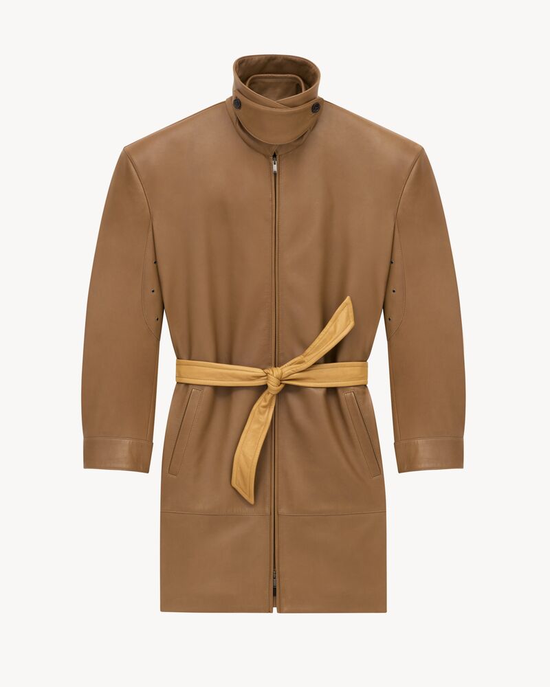 羊皮革腰带夹克