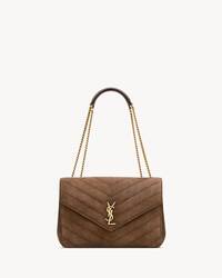 LOULOU大号绗缝绒面革手袋