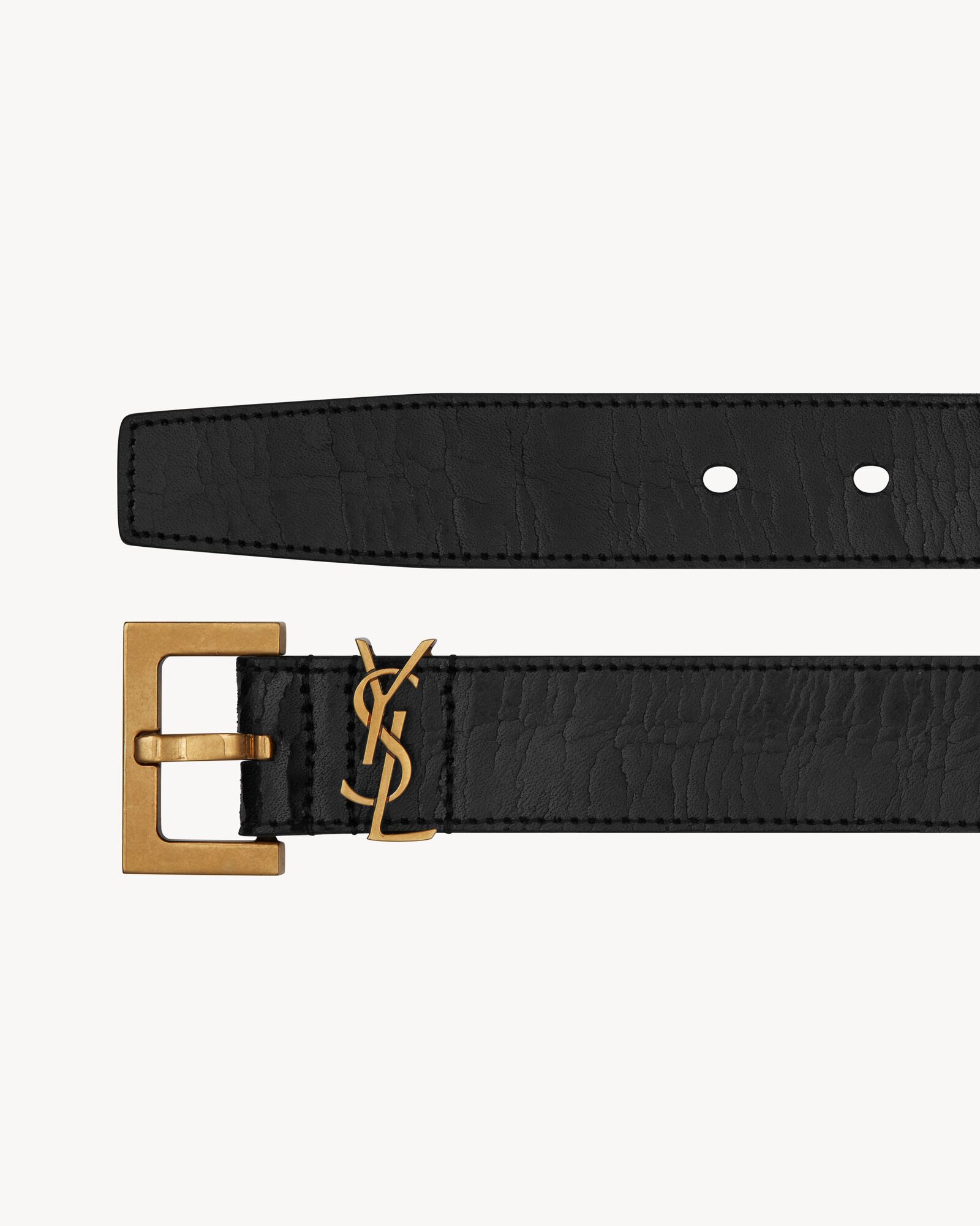 圣罗兰monogram裂纹皮革方扣腰带_saint laurent圣罗兰官方网站 | ysl