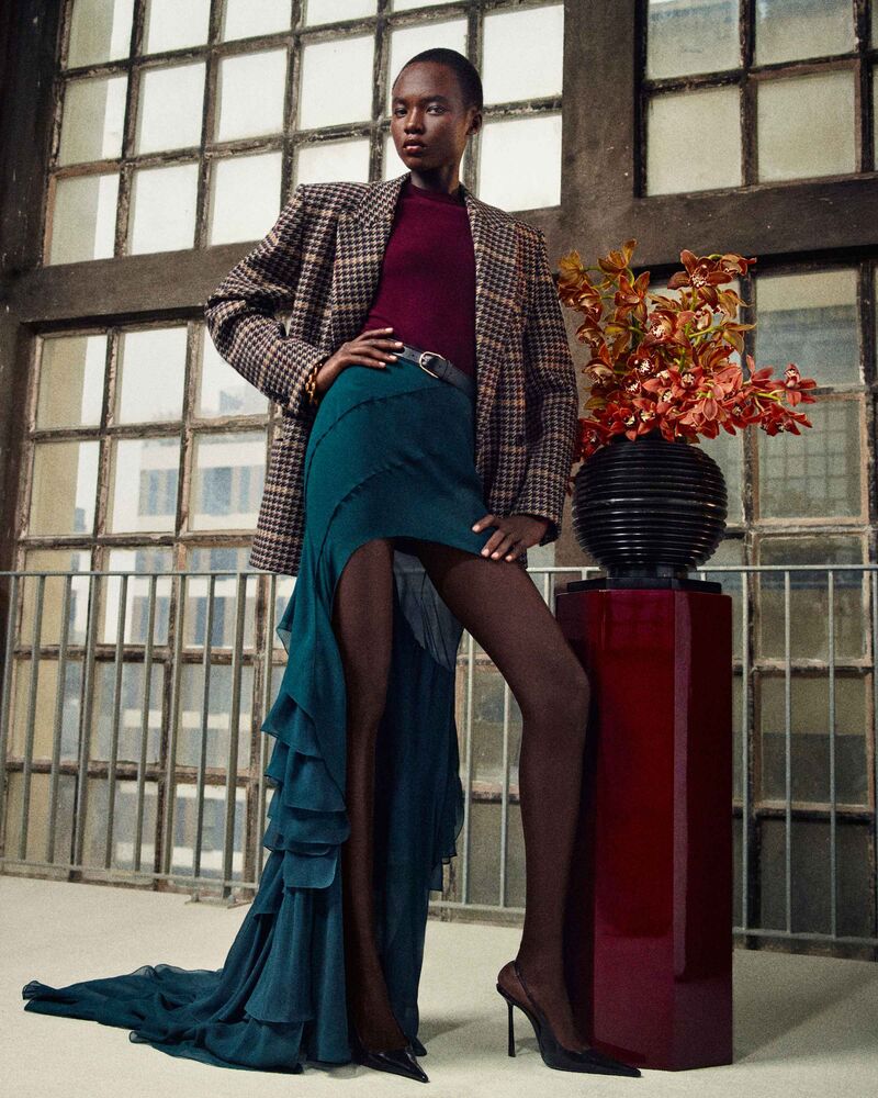 桑蚕丝平纹绉纱层叠半身裙